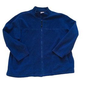 Blue Fleece Zip Up Sweater Cardigan Jacket  Size 24